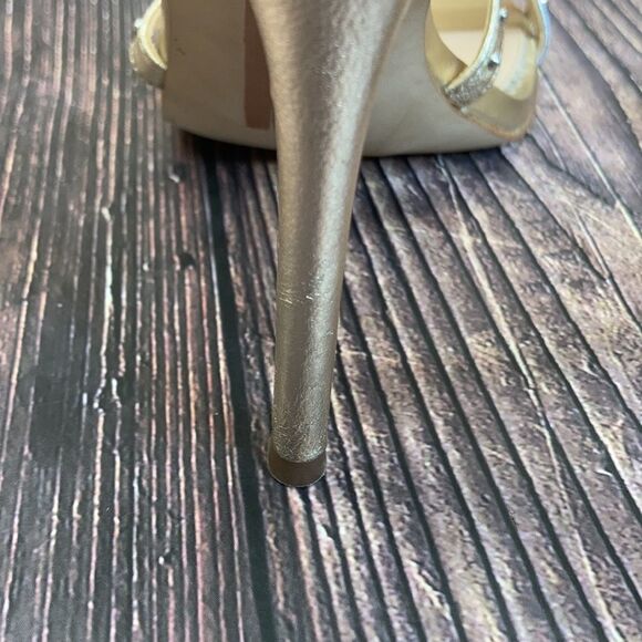 SAM EDELMAN Silver/Gold Leather Lennox Sandal 8M - Picture 10 of 11